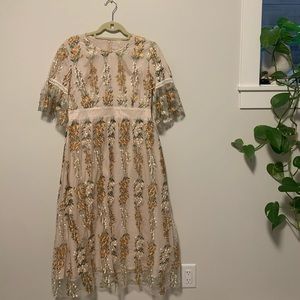 MIDI Embroidered Dress. Local Boutique Buy.